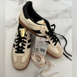 Adidas Samba OG Cream and Black Sneakers